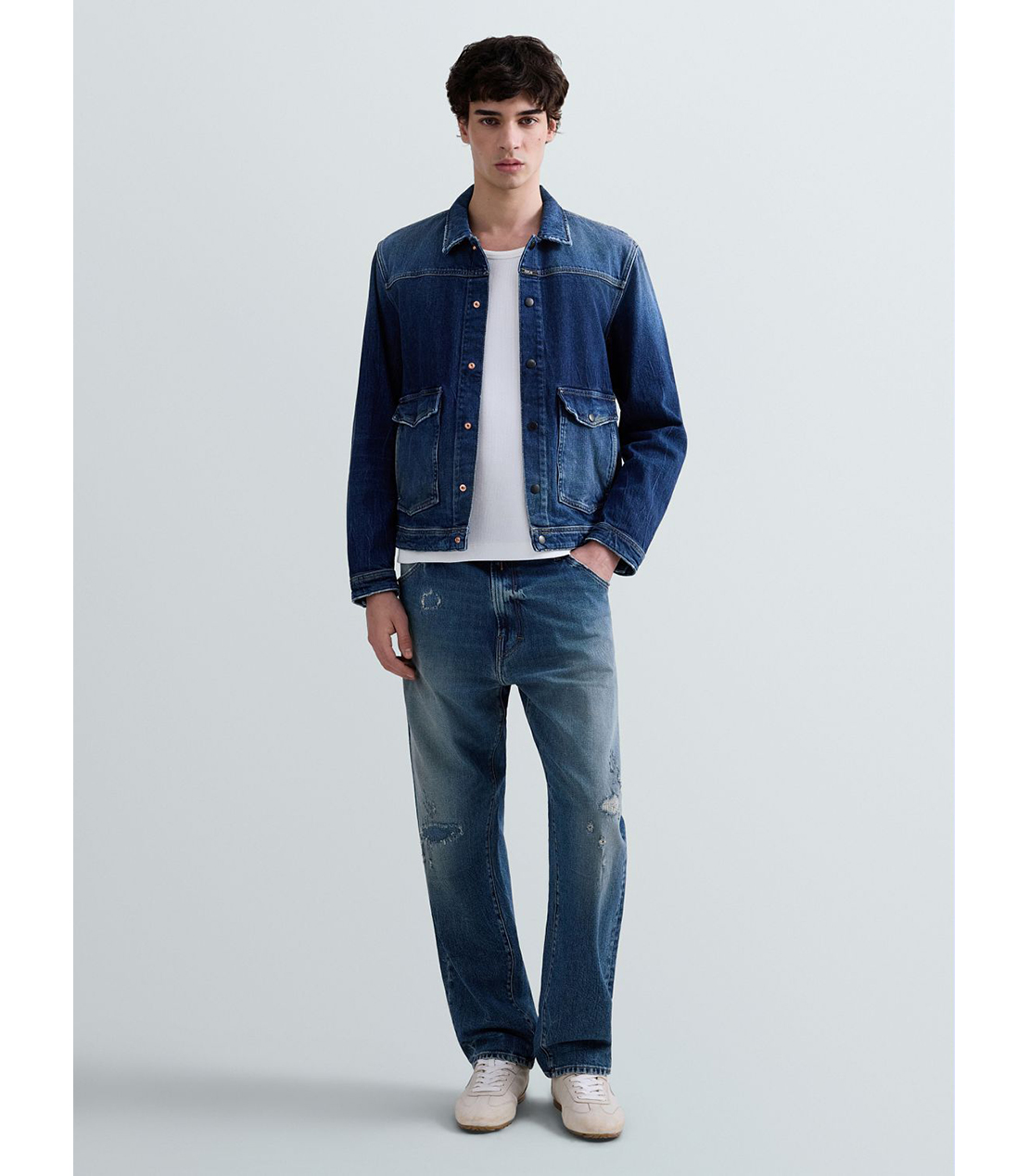 FC BAYERN着用 リラックステーパードWAINE コンフォートストレッチデニム 詳細画像 ブルー 2